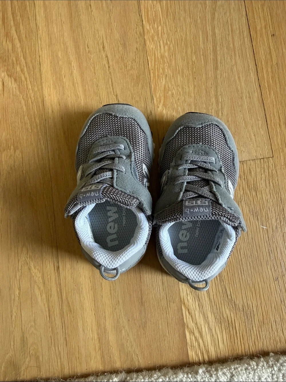 New Balance Kids Gray Mesh & Suede Sneakers